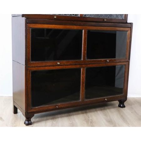 Antikes Globe Wernicke Bookcase aus Eiche mit Bleiverglasung