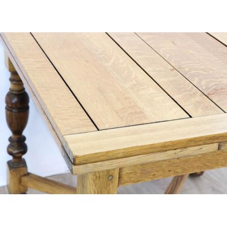 Landhaus Kaffeehaus Tisch aus Eiche, ausziehbar