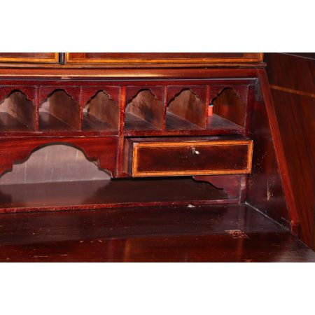 Klassischer antiker Aufsatzsekretär / Bureau Bookcase aus Mahagoni, ca. 1900