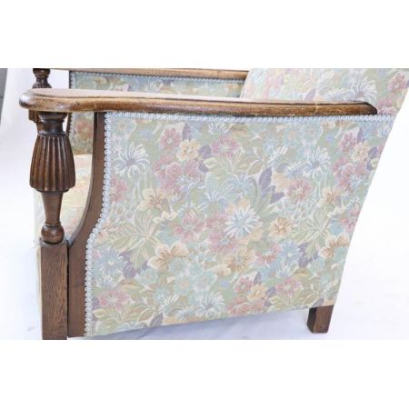 2 antike englische Sessel / Arm Chairs aus Eiche Massivholz