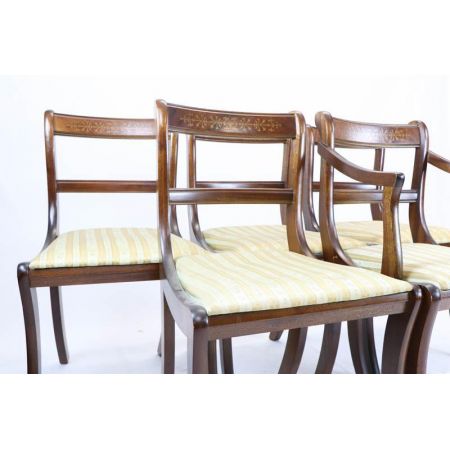 4+1 Set Mahagoni Stühle, Regency Style
