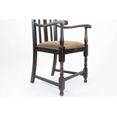 Original antiker Landhaus Stuhl, Eiche, ca. 1920