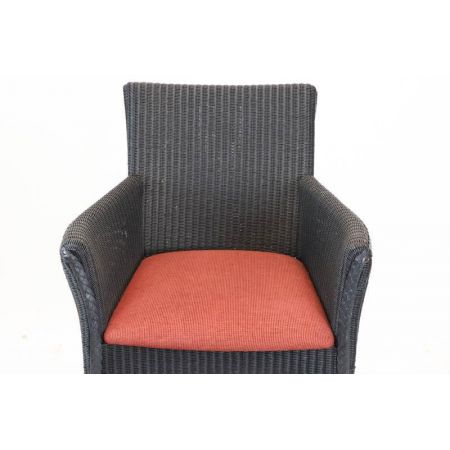 Außergewöhnlicher Lloyd Loom Armchair, schwarz