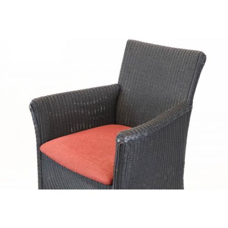 Außergewöhnlicher Lloyd Loom Armchair, schwarz