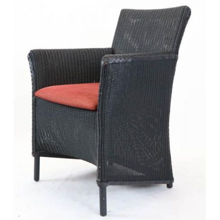 Außergewöhnlicher Lloyd Loom Armchair, schwarz