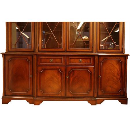 Klassisches Breakfront Bookcase,Bücherschrank Eibe, Glasvitrinenschrank Antik Regency Style
