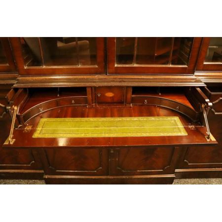 Mahagoni Breakfront Bücherschrank Antik Stil mit eingebautem Sekretär