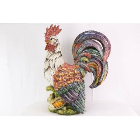 Außergewöhnliche Figur aus Porzellan, Hahn Motiv