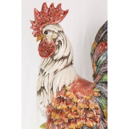 Außergewöhnliche Figur aus Porzellan, Hahn Motiv