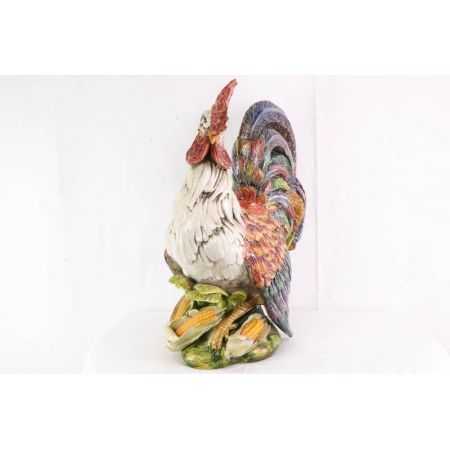 Außergewöhnliche Figur aus Porzellan, Hahn Motiv