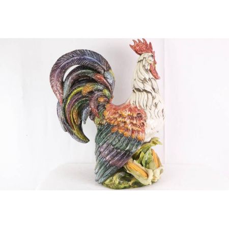 Außergewöhnliche Figur aus Porzellan, Hahn Motiv