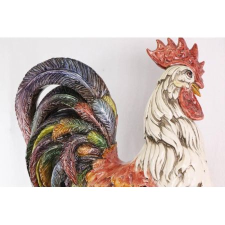 Außergewöhnliche Figur aus Porzellan, Hahn Motiv