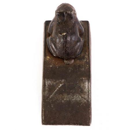 Ulkiger Vintage Türstopper mit Froschfigur, Eisen