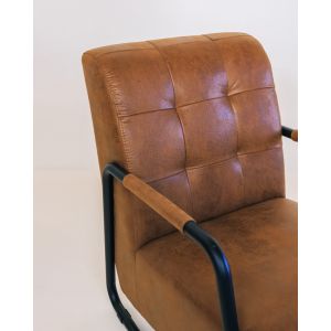 Industrial Style Sessel Mario, cognac - sofort lieferbar