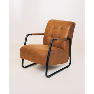 Industrial Style Sessel Mario, cognac - sofort lieferbar