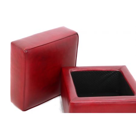 Hocker Art Deco mit Staufach in Rouge Sofort Lieferbar