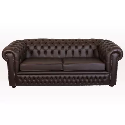 Chesterfield Sofa "William", 3-Sitzer, in Birch Mocha - sofort lieferbar