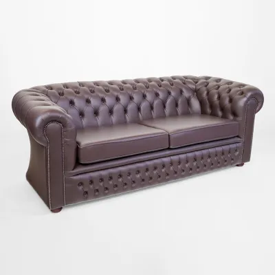 Chesterfield Sofa "William", 3-Sitzer, in Birch Mocha - sofort lieferbar