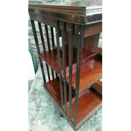 Antikes Revolwing Bücherregal Edwardian Inlaid Bookcase