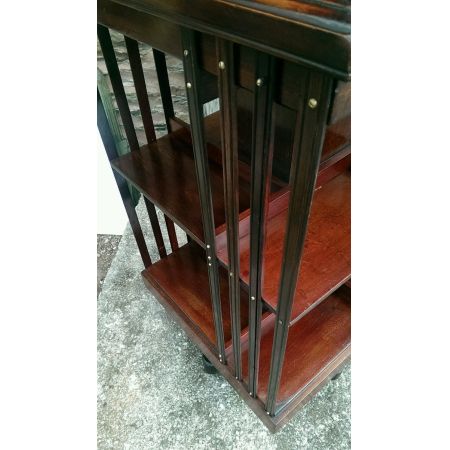 Antikes Revolwing Bücherregal Edwardian Inlaid Bookcase