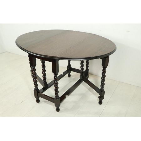 Antiker Landhaus Esstisch, Gateleg Table, Eiche, ca. 1890