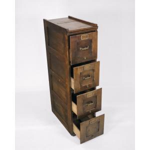 Original englischer Registerschrank aus massivem Mahagoni