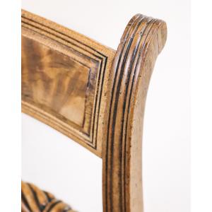 Set aus 4 Stühlen im regency stil mit rope back