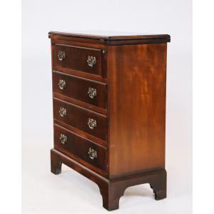Kleine Kommode aus Mahagoni mit ausklappbarer Topplatte