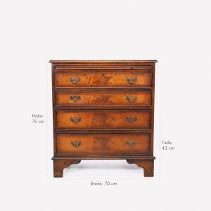 Elegante Kommode aus Mahagoni und mit grüner Lederplatte