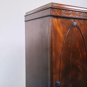 Late Victorian antiker Kleiderschrank aus massivem Mahagoni, Schrank mit drei Türen