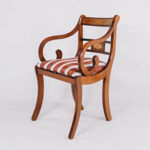 single chair/ armchair im Regency Style, Stuhl mit Intarsien