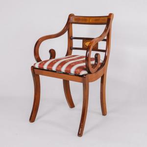 single chair/ armchair im Regency Style, Stuhl mit Intarsien