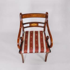 single chair/ armchair im Regency Style, Stuhl mit Intarsien