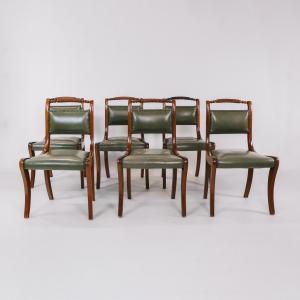 6er Satz Stühle aus Mahagoni, Vintage Regency Style