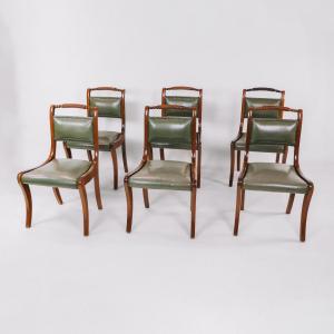 6er Satz Stühle aus Mahagoni, Vintage Regency Style