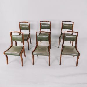 6er Satz Stühle aus Mahagoni, Vintage Regency Style