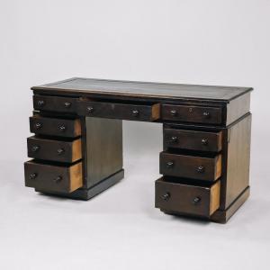Viktorianischer Pedestal Desk aus massivem Mahagoni