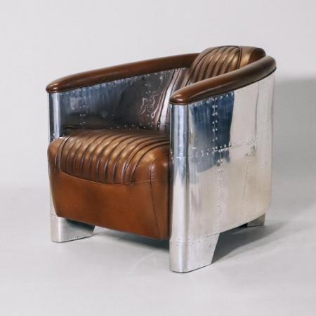 "D. Clipper" Clubsessel Braun Vintage Leder Ledersessel im originalen Art Deco Stil