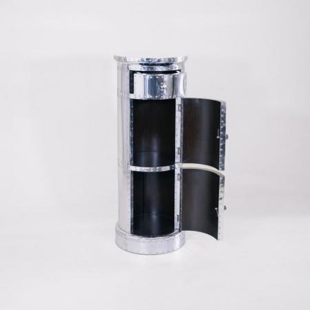 Säule aus Edelstahl im "Art Deco" Style mit Tür - Sofort lieferbar