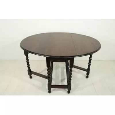 Antiker Landhaus Esstisch, Gateleg Table, Eiche, ca. 1890