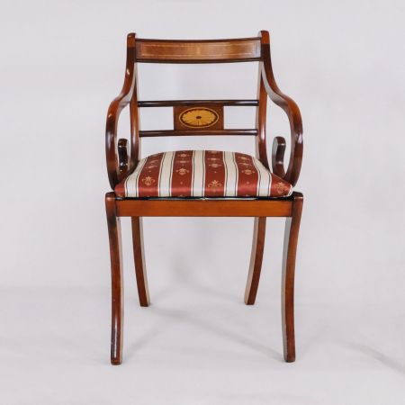 single chair/ armchair im Regency Style, Stuhl mit Intarsien