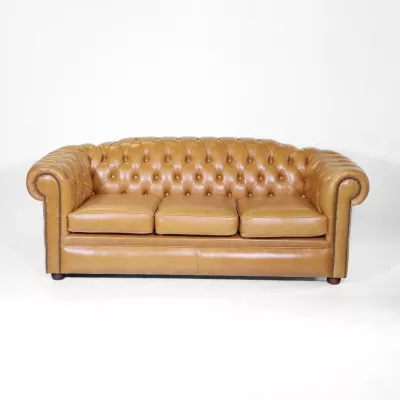 Chesterfield 3-Sitzer "Cambridge" in Old English Buckskin  - Sofort lieferbar