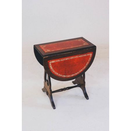 Eleganter englischer lambtable/beistelltisch in Harfenoptik aus Mahagoni