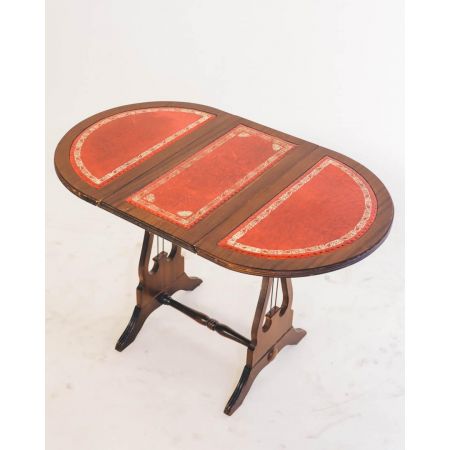 Eleganter englischer lambtable/beistelltisch in Harfenoptik aus Mahagoni