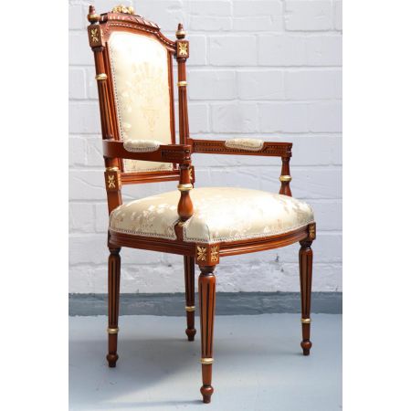 MORRIS Barock Stil Esszimmerstuhl "Jeanne", braun/grau - sofort lieferbar