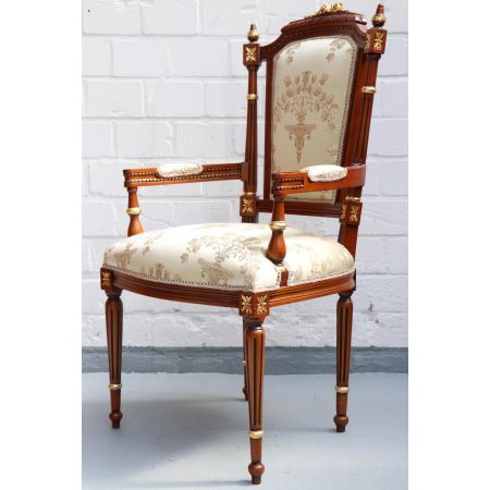 MORRIS Barock Stil Esszimmerstuhl "Jeanne", braun/grau - sofort lieferbar