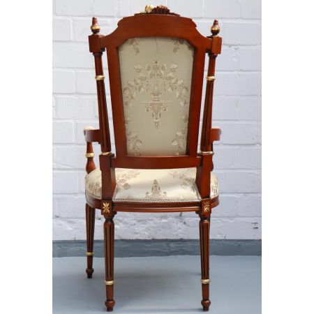 MORRIS Barock Stil Esszimmerstuhl "Jeanne", braun/grau - sofort lieferbar