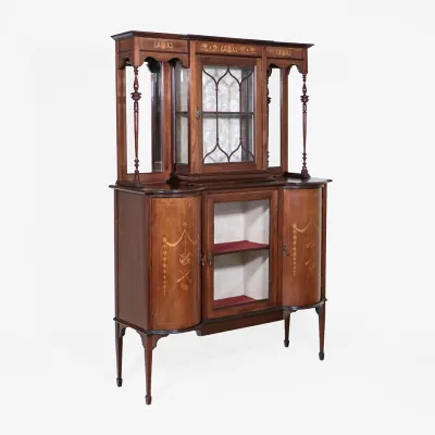 Fine Edwardian Mahogany & Satinwood Buffet