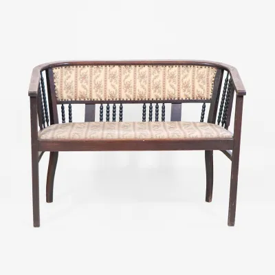 Antike englische Sitzbank aus Eiche – Edwardian Settee um 1900