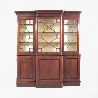 Early Victorian 3 Door Breakfront Bookcase